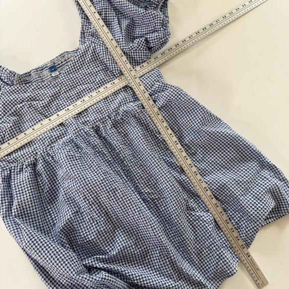 Old Navy Dress Womens Plus Sz 2X Blue Gingham Puff Sleeve Smocked Chest - Picture 4 of 9